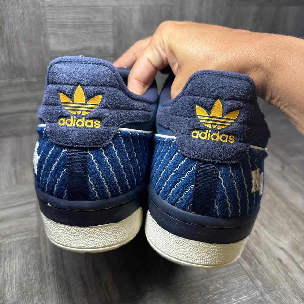 Adidas Rivalry Low 86 Mens 19 Navy Blue Pinstripe NY Streetwear Suede NEW IE7183